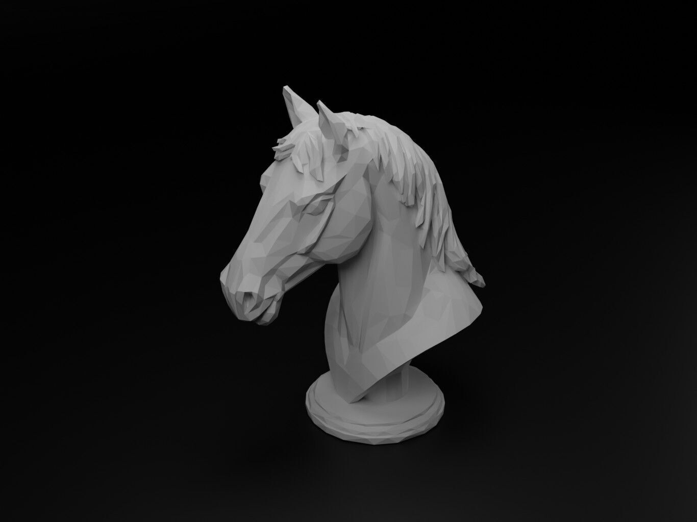 Horse Animal Low Poly 3D print model_1