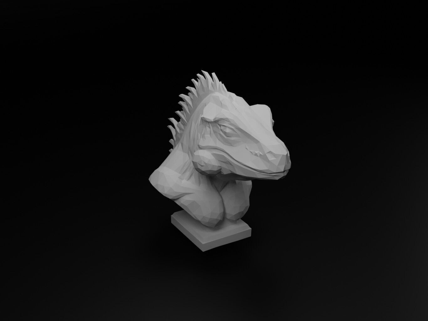 Iguana Animal Low Poly 3D print model_1