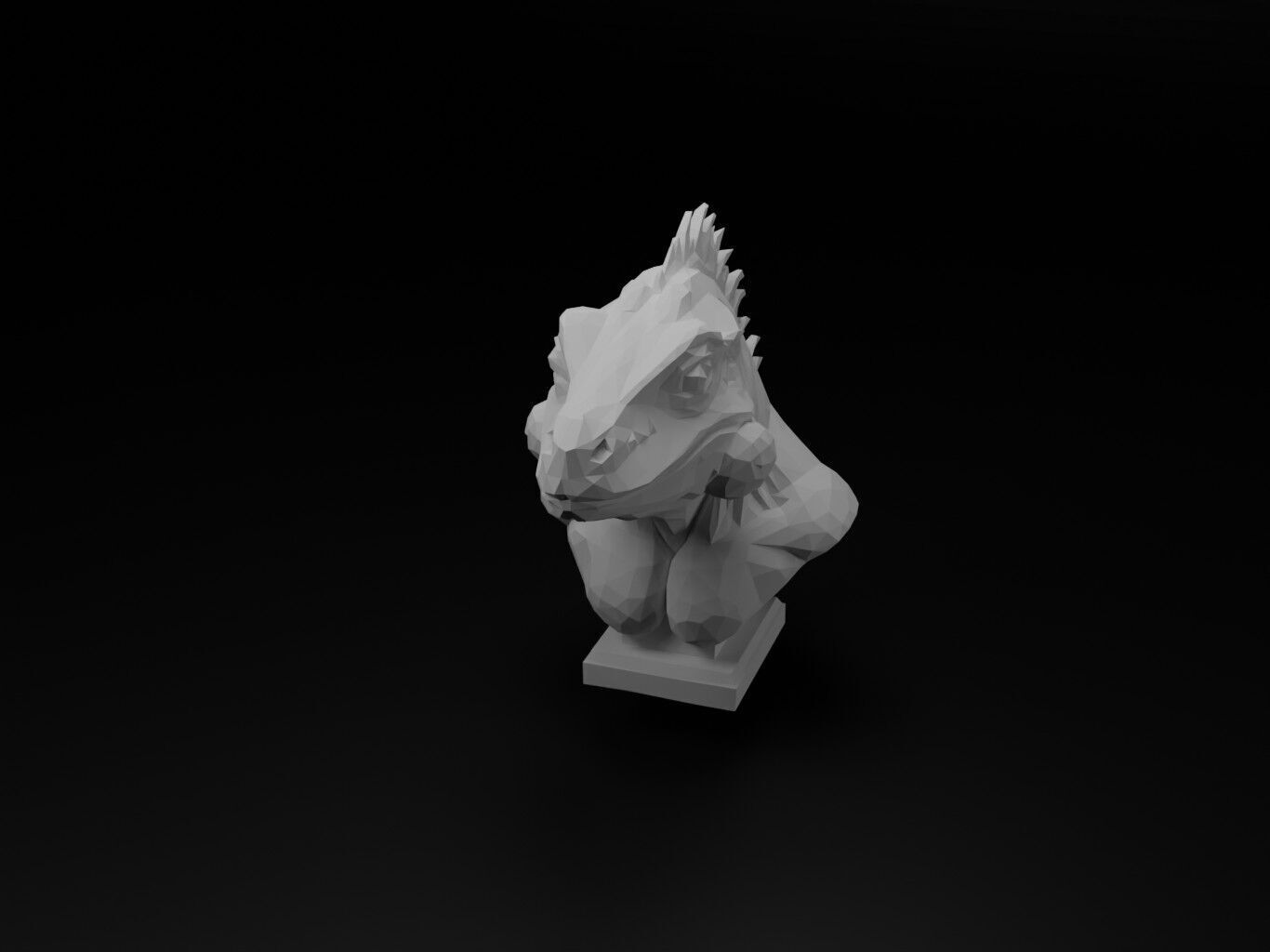 Iguana Animal Low Poly 3D print model_2