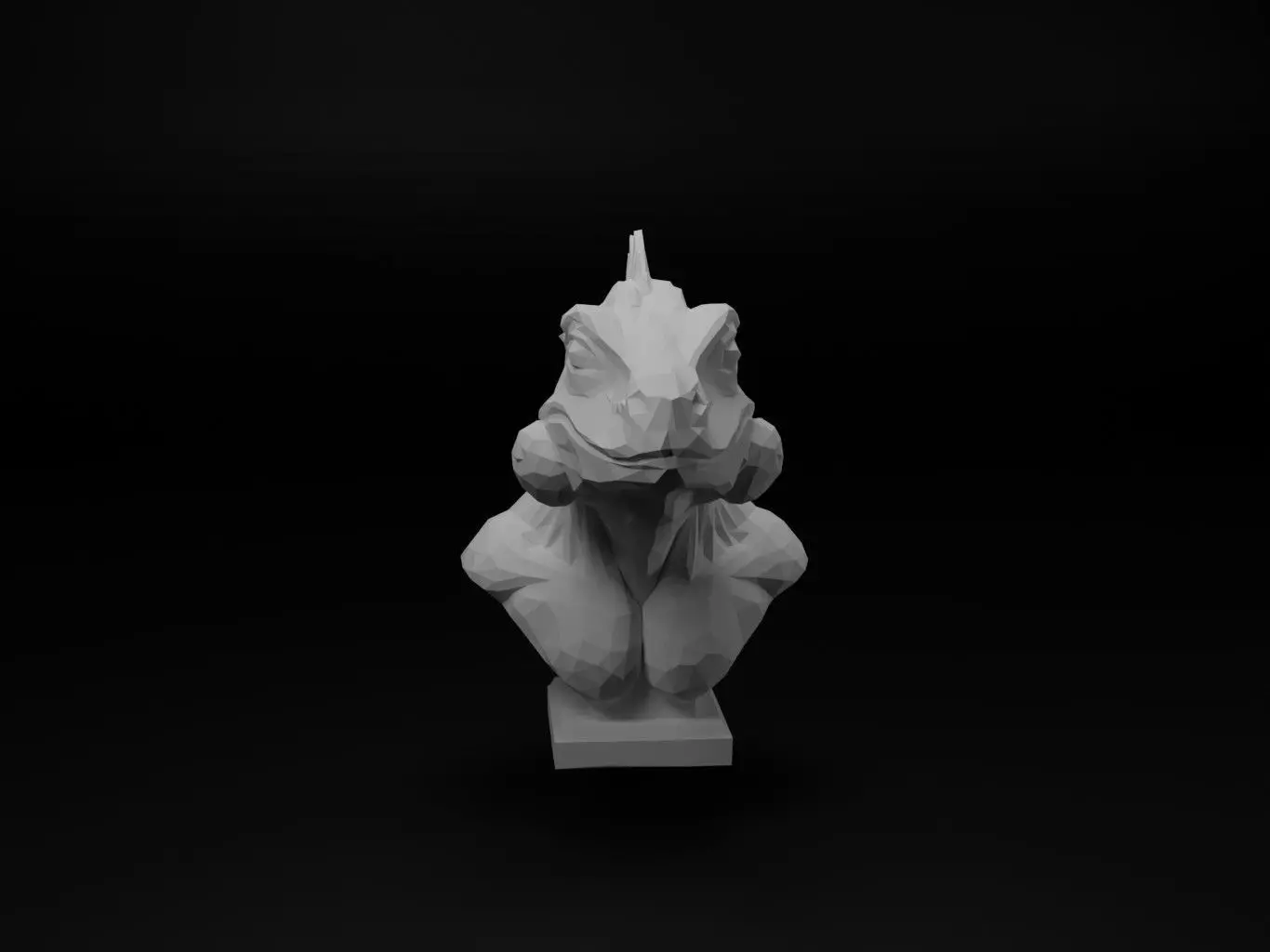 Iguana Animal Low Poly 3D print model_0