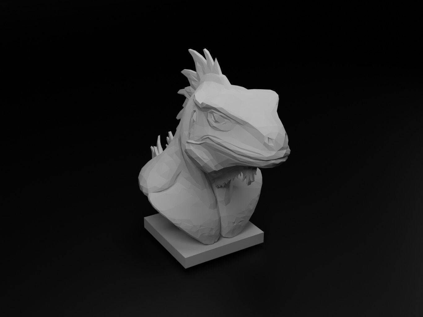 Iguana Animal Low Poly 3D print model_1