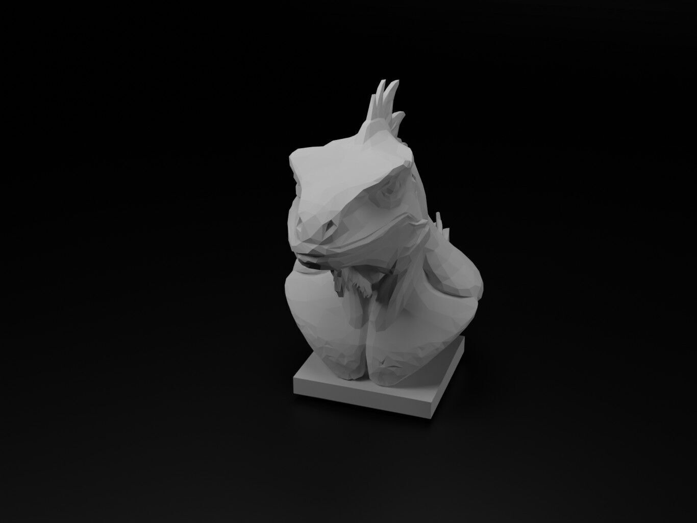 Iguana Animal Low Poly 3D print model_2