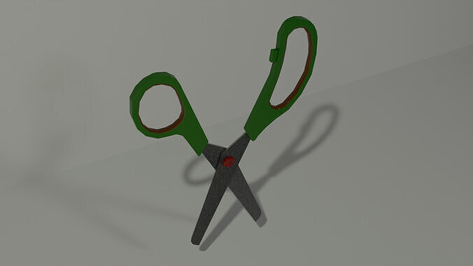 model of scissors in open and closed form Low-poly 3D model