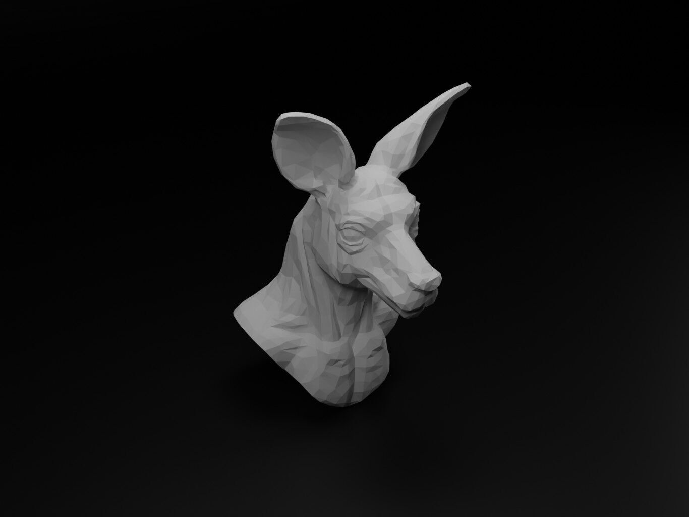 Kangaroo Animal Low Poly 3D print model_1