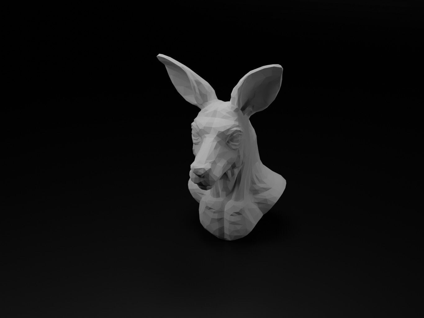 Kangaroo Animal Low Poly 3D print model_2