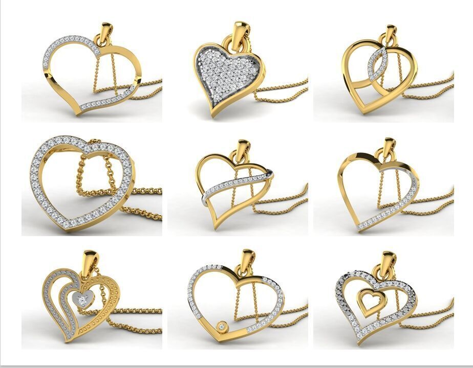 42 Women heart pendant 3dm render  3D print model_2