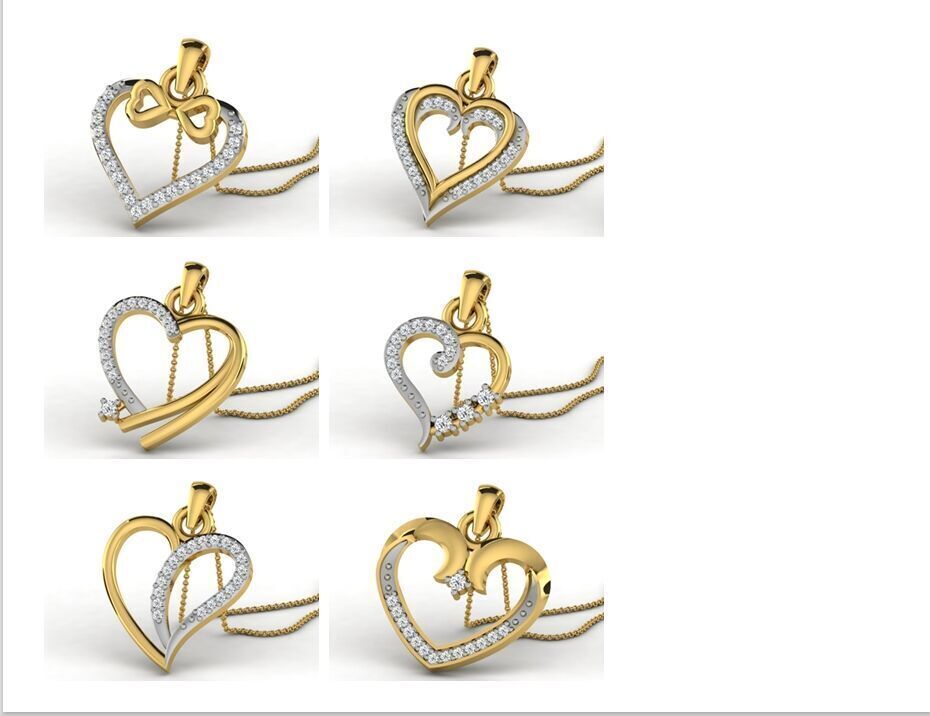 42 Women heart pendant 3dm render  3D print model_4