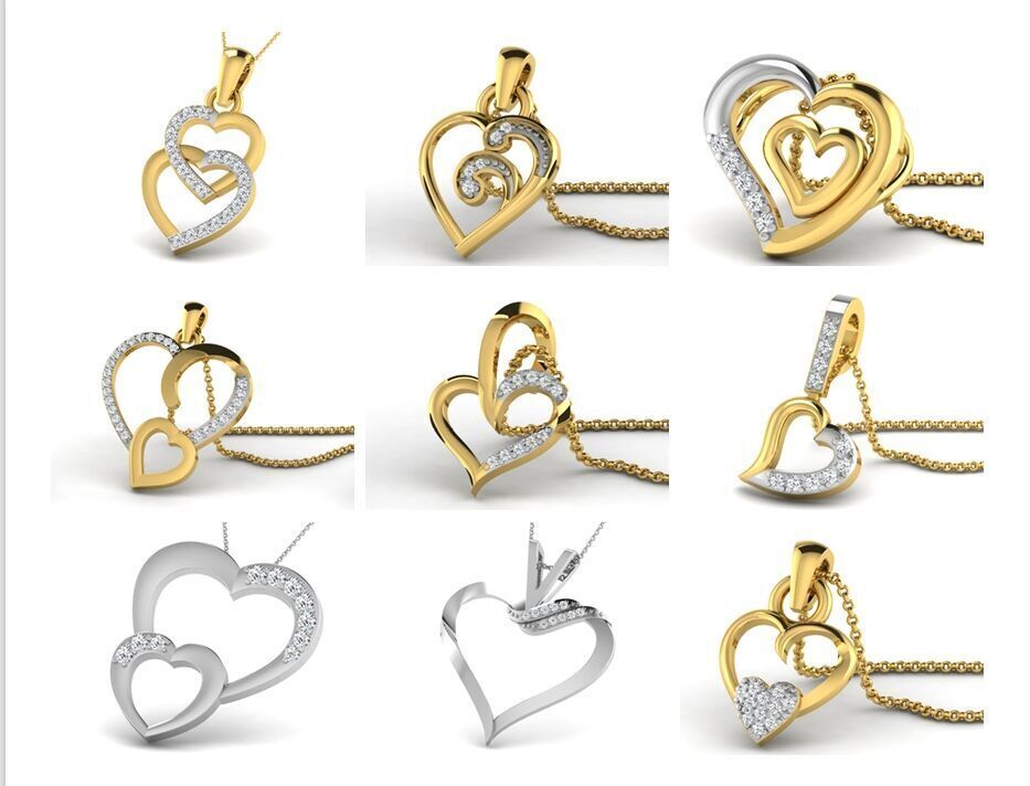 42 Women heart pendant 3dm render  3D print model_3