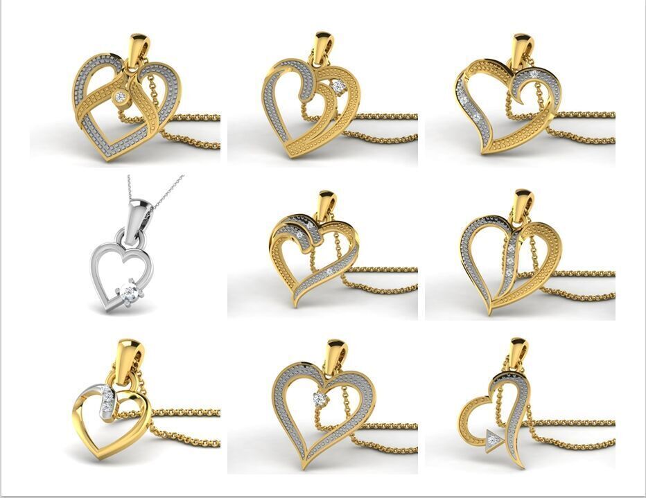 42 Women heart pendant 3dm render  3D print model_1