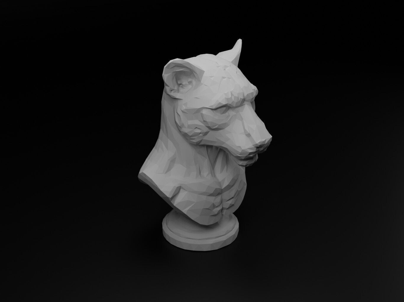 Leopard Animal Low Poly 3D print model_1