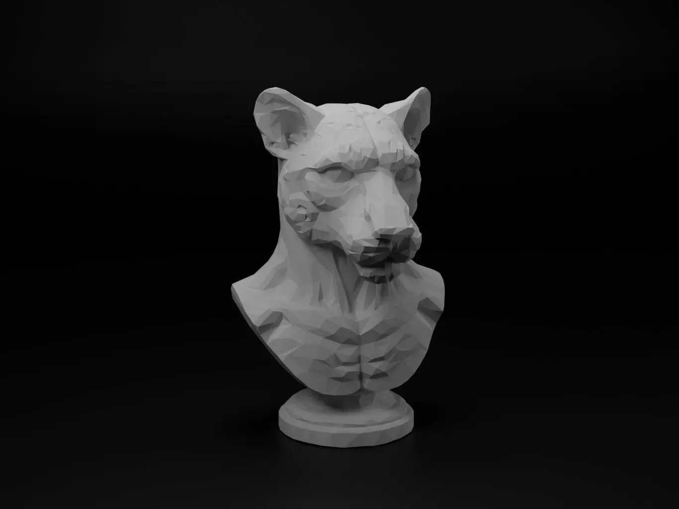 Leopard Animal Low Poly 3D print model_0