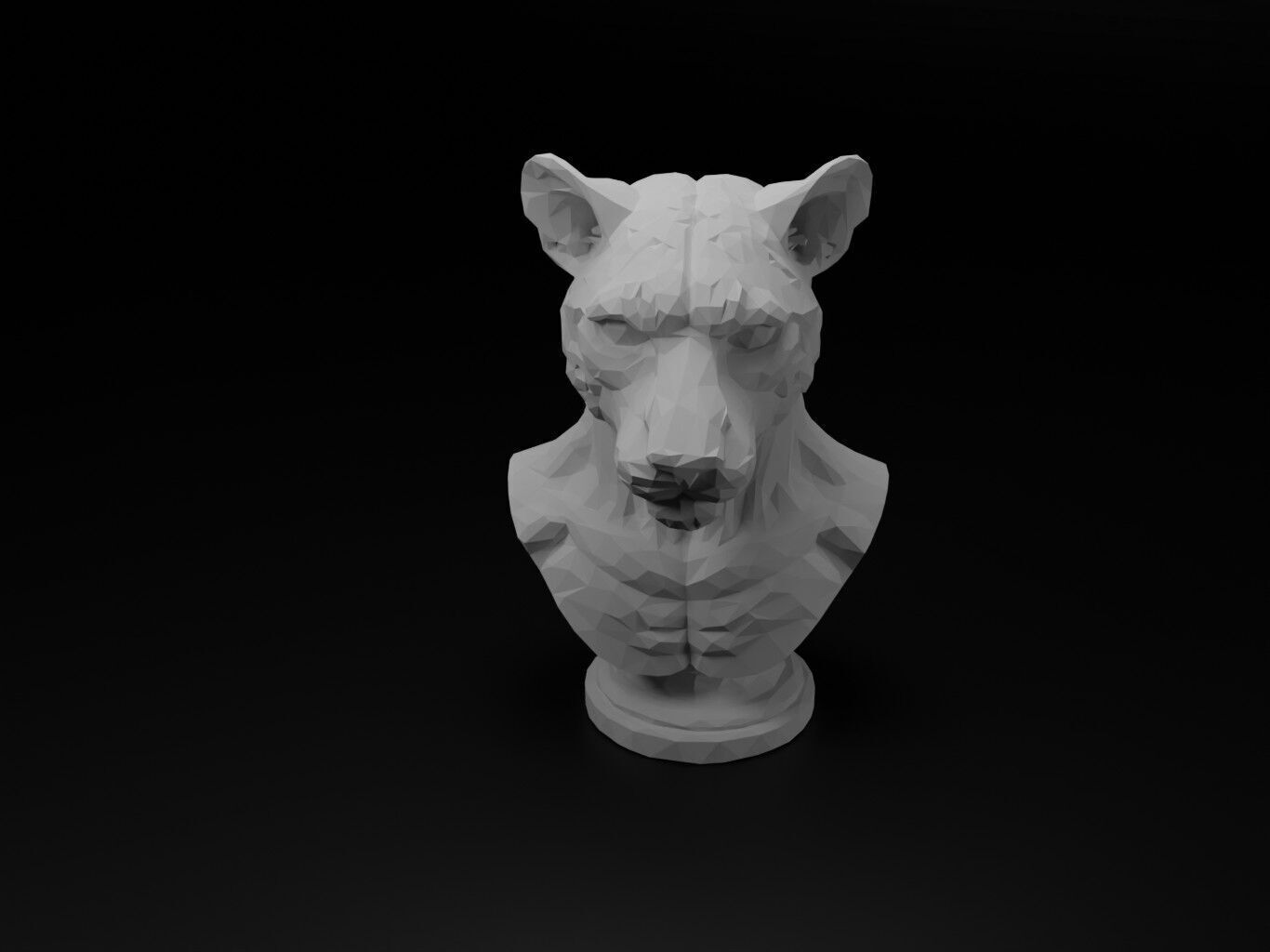 Leopard Animal Low Poly 3D print model_2