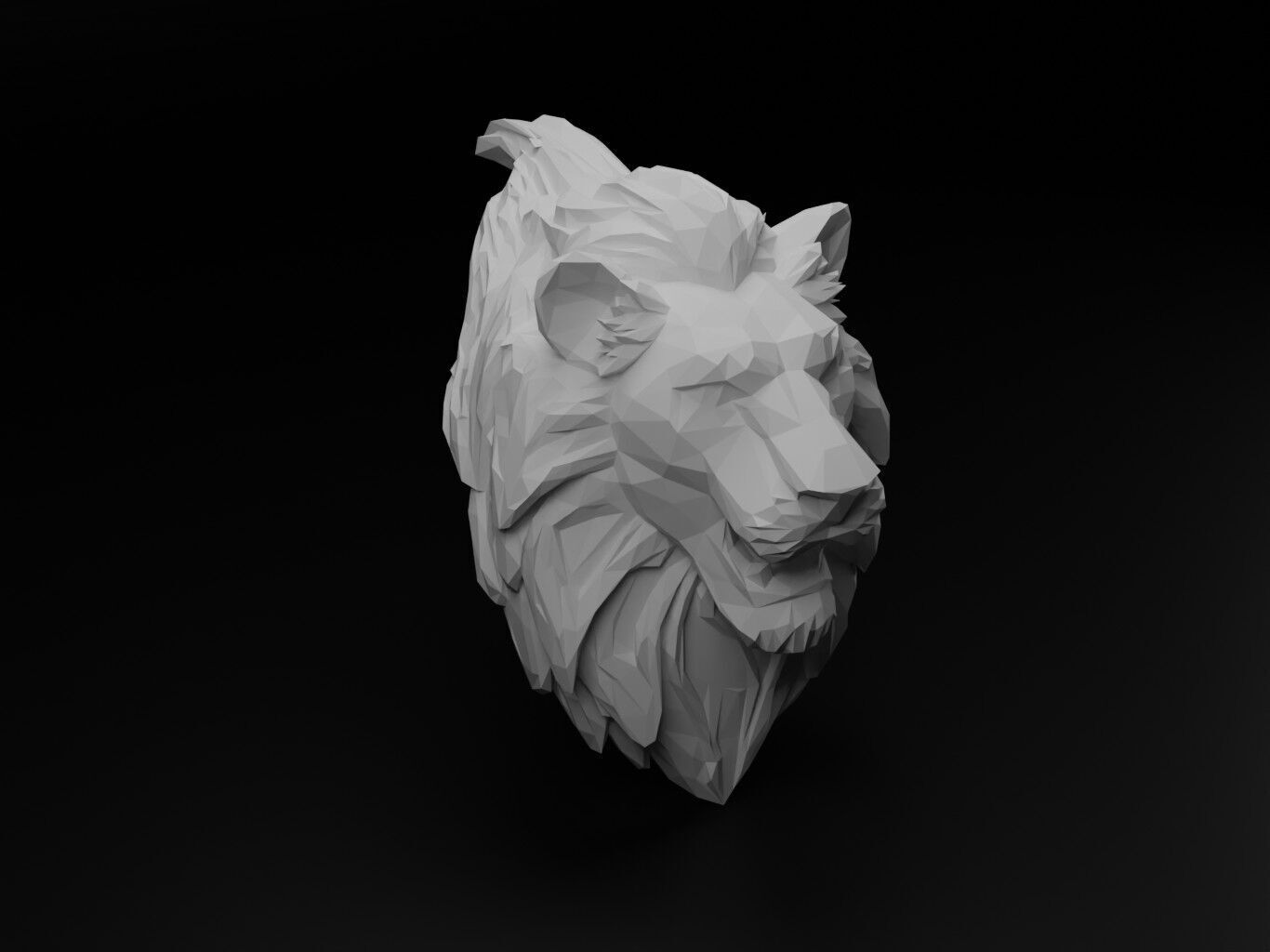 Lion Animal Low Poly 3D print model_1