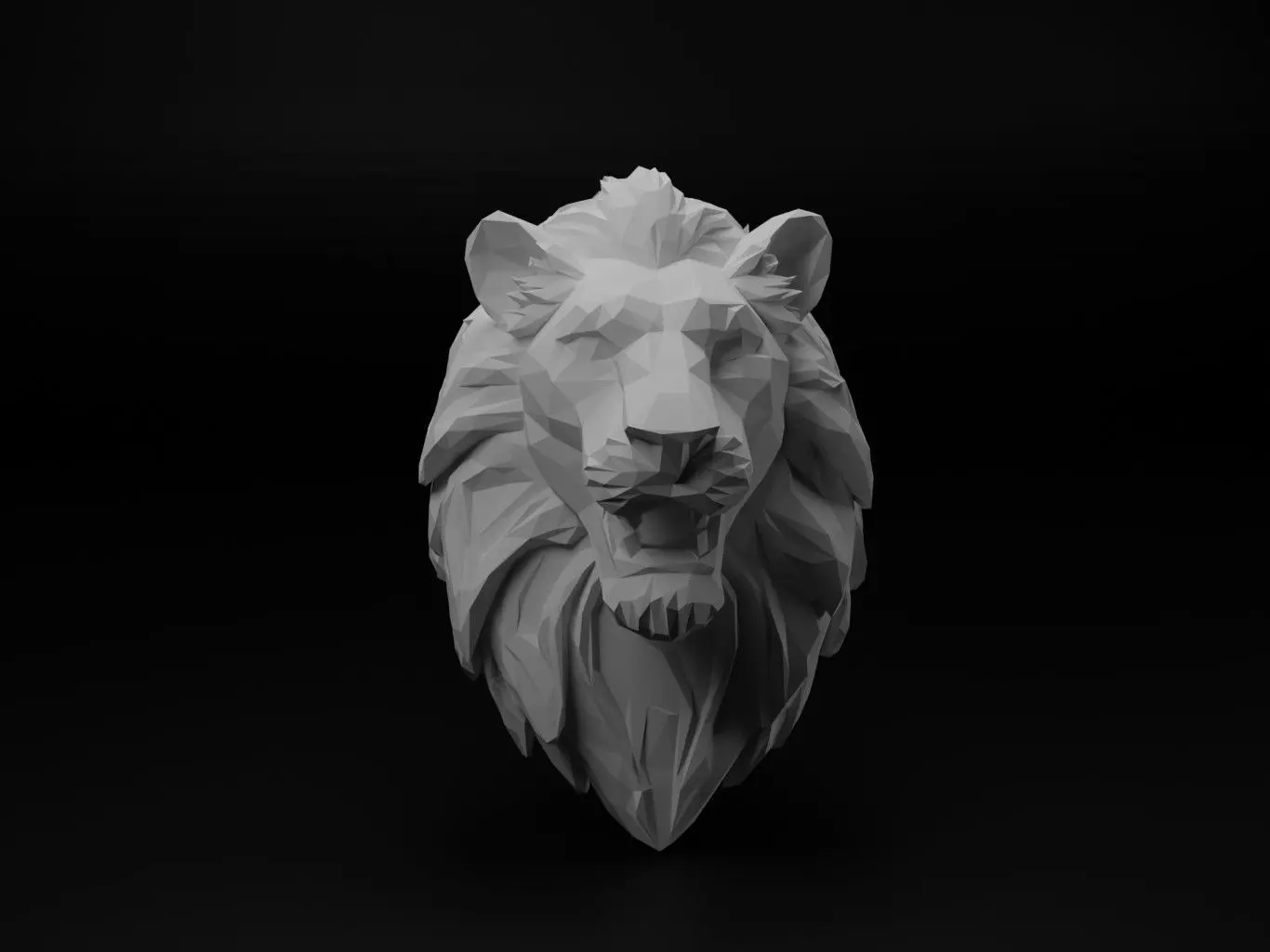 Lion Animal Low Poly 3D print model_0