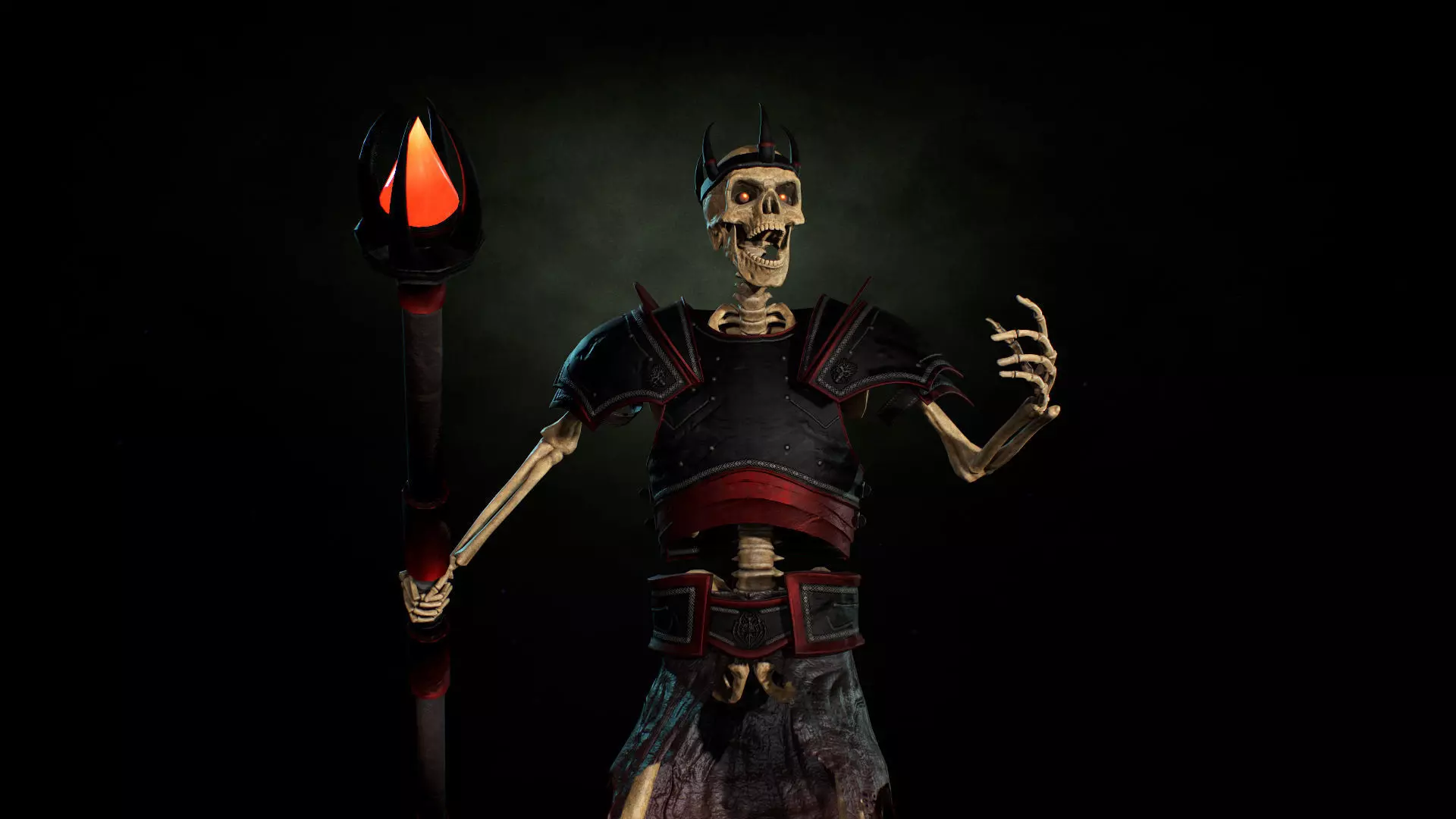 Skeleton 06 Mage Low-poly 3D model