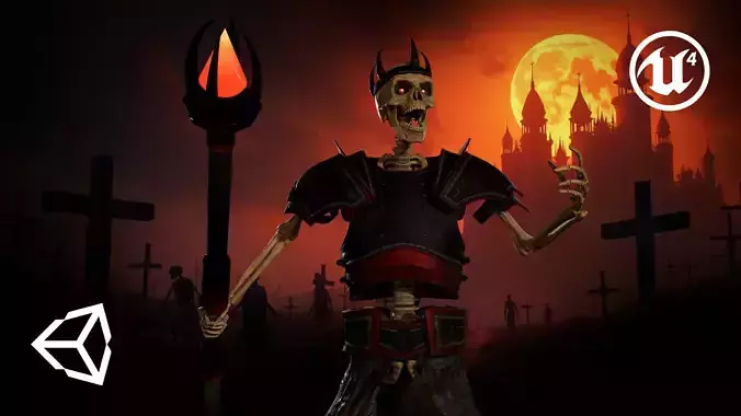 Skeleton 06 Mage Low-poly 3D model