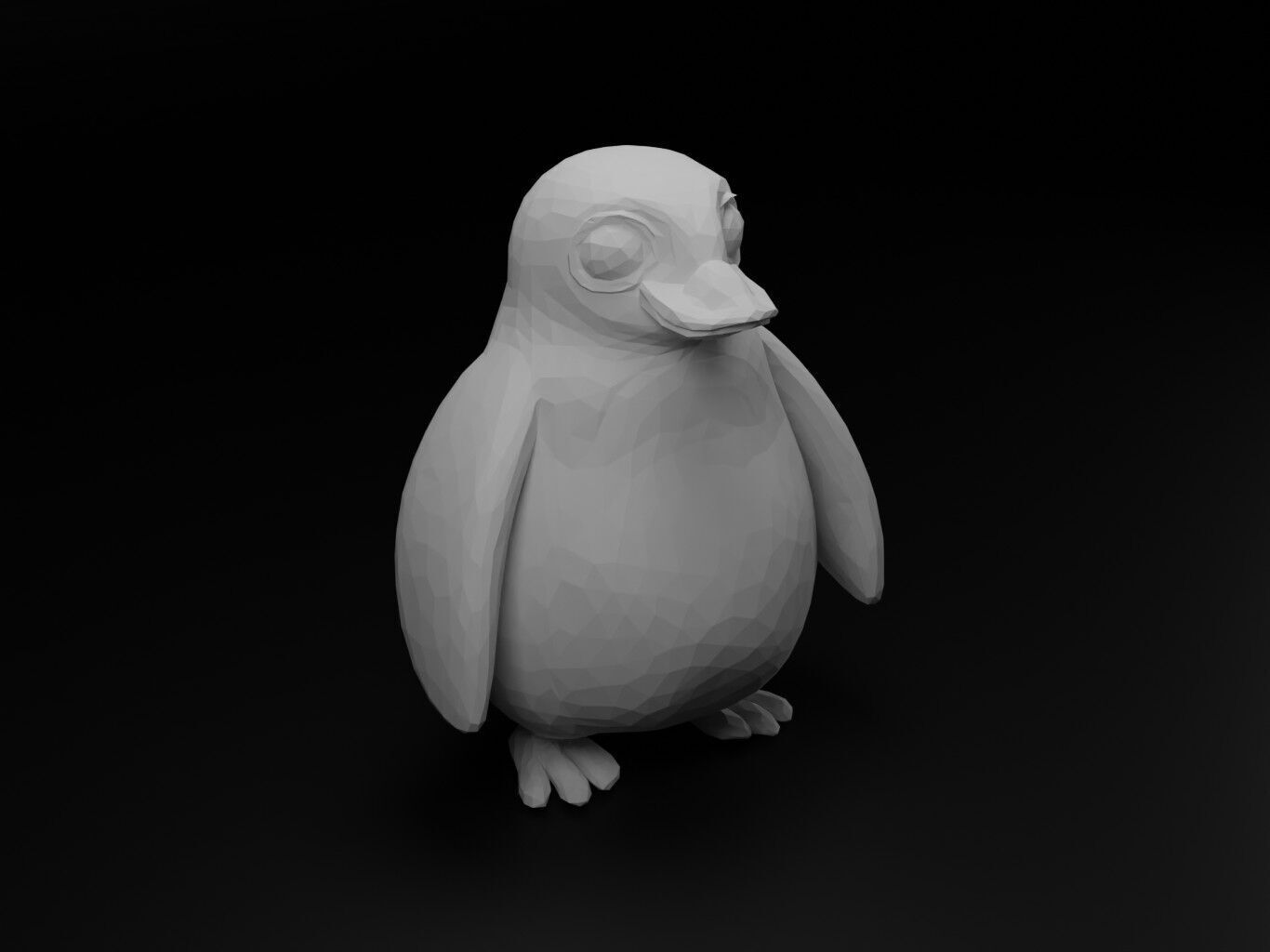 Penguin Animal Low Poly 3D print model_1