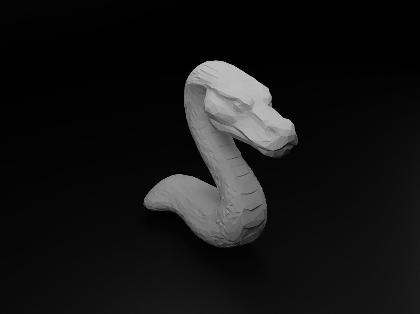 Python Animal Low Poly 3D print model_1