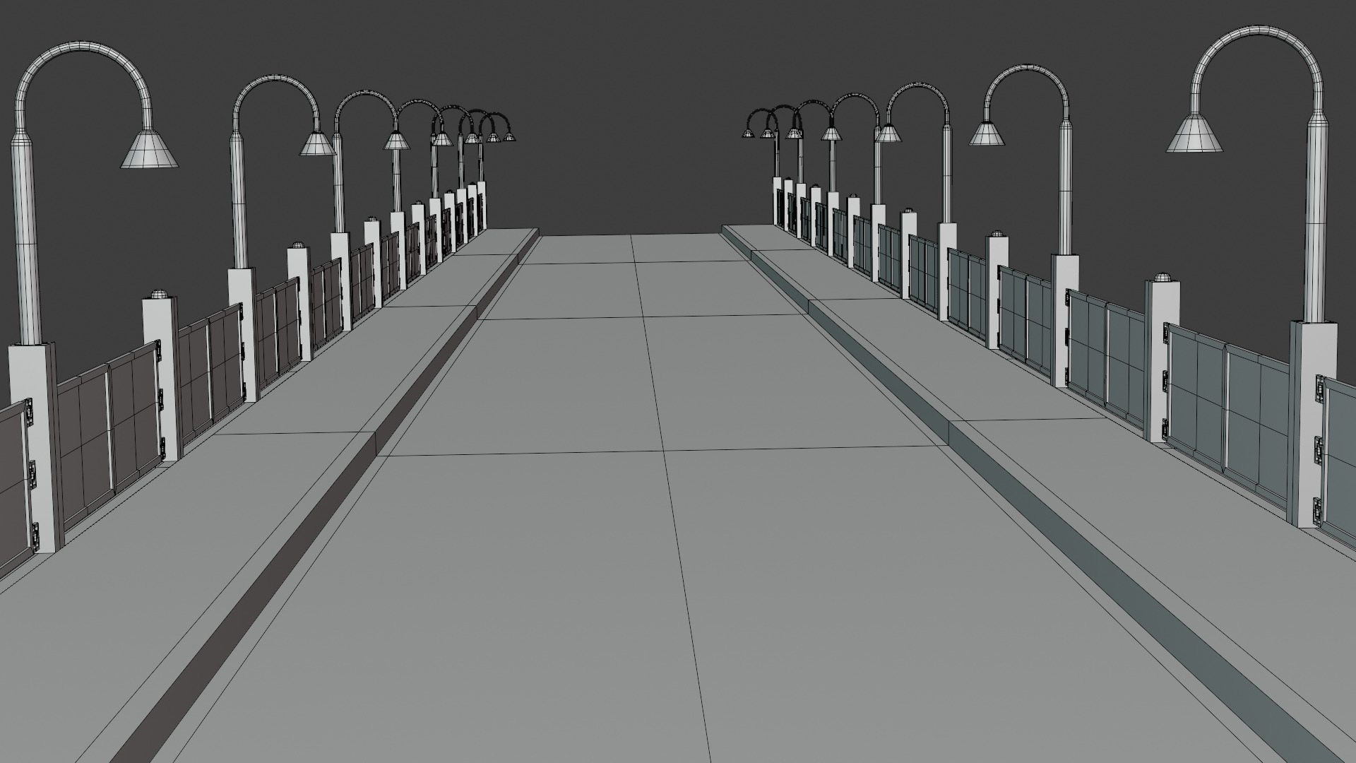 Steel road bridge PBR 3D model_4