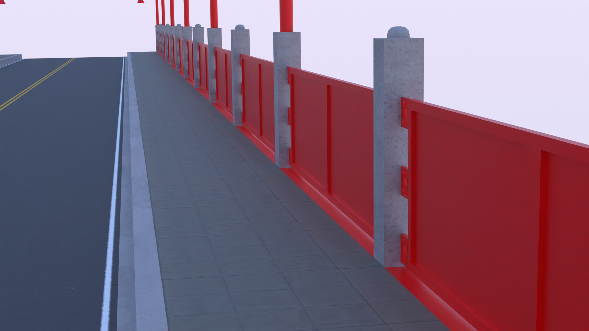 Steel road bridge PBR 3D model_8