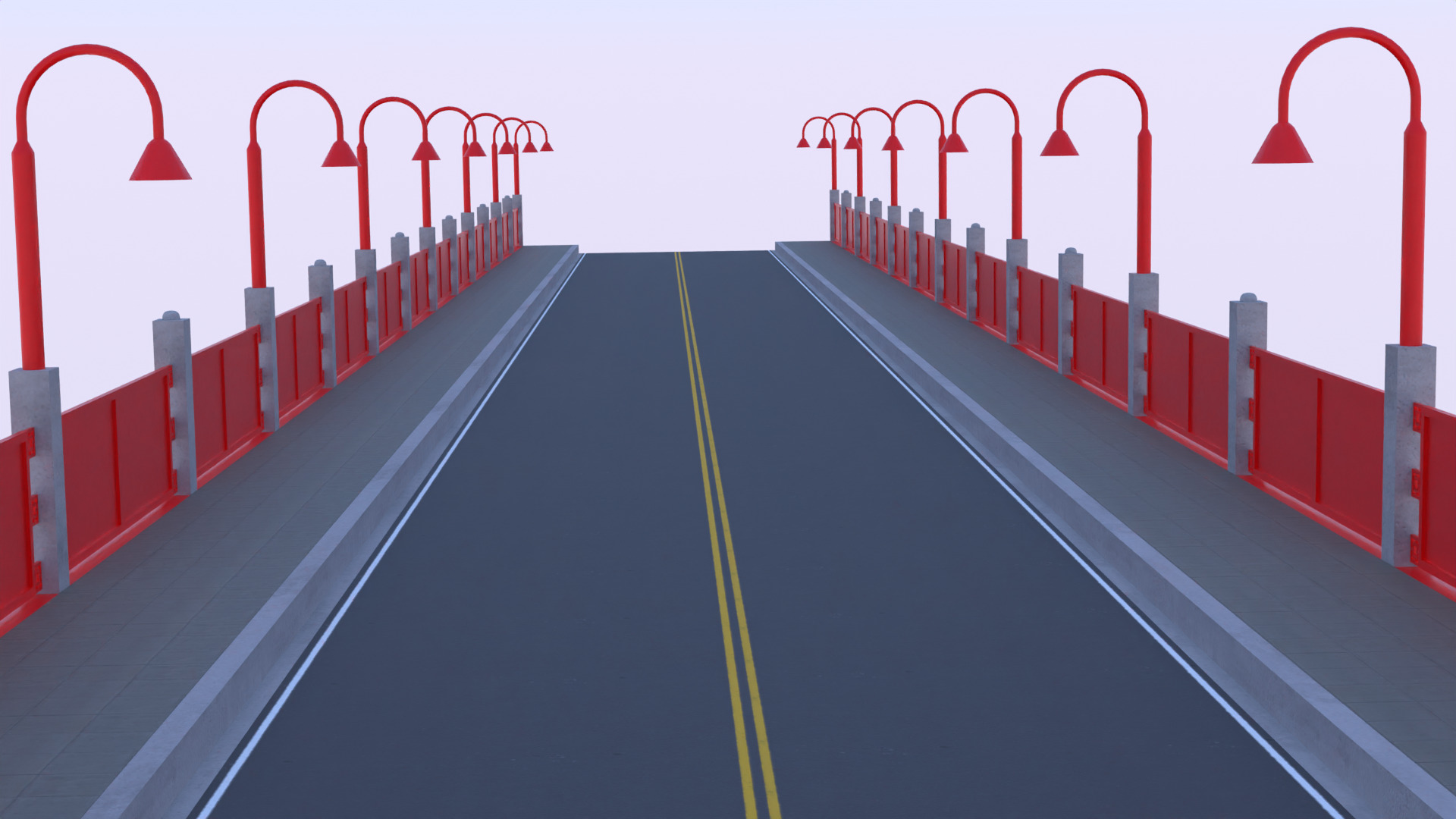 Steel road bridge PBR 3D model_3