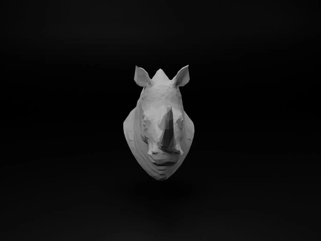 Rhinoceros Animal Low Poly 3D print model_0