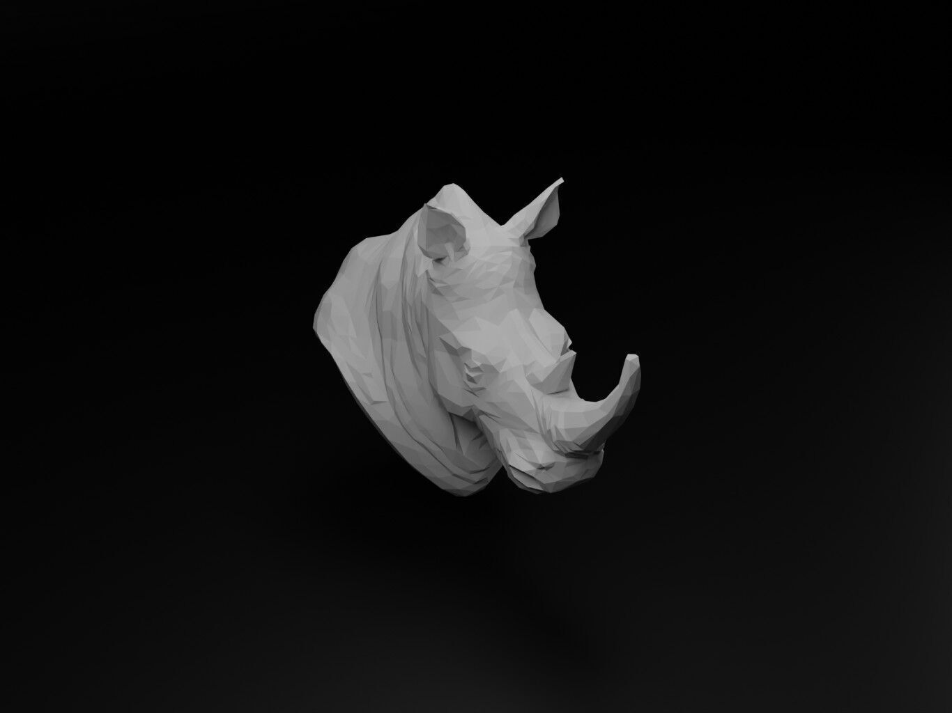 Rhinoceros Animal Low Poly 3D print model_1