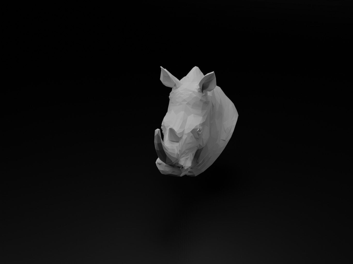 Rhinoceros Animal Low Poly 3D print model_2