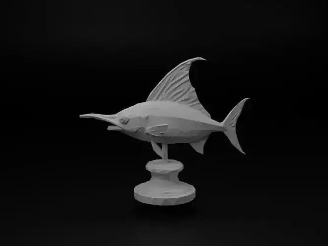 Sailfish Animal Low Poly
