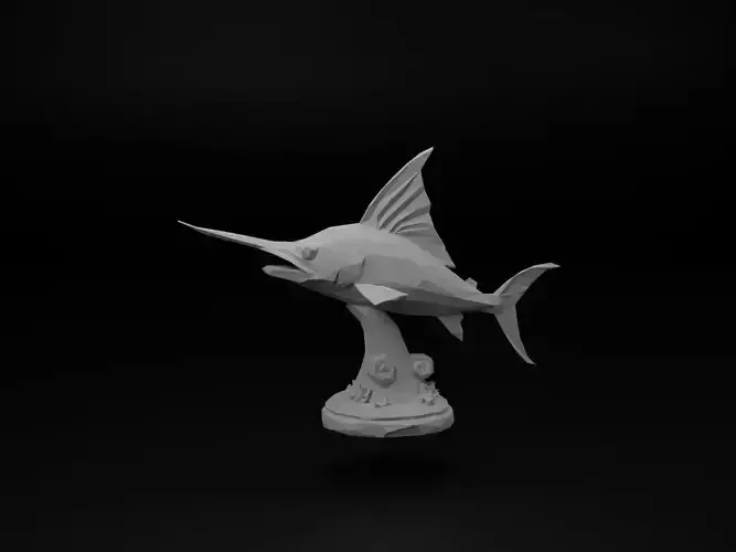 Sailfish Animal Low Poly