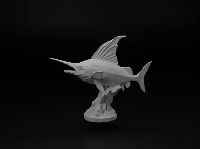 Sailfish Animal Low Poly