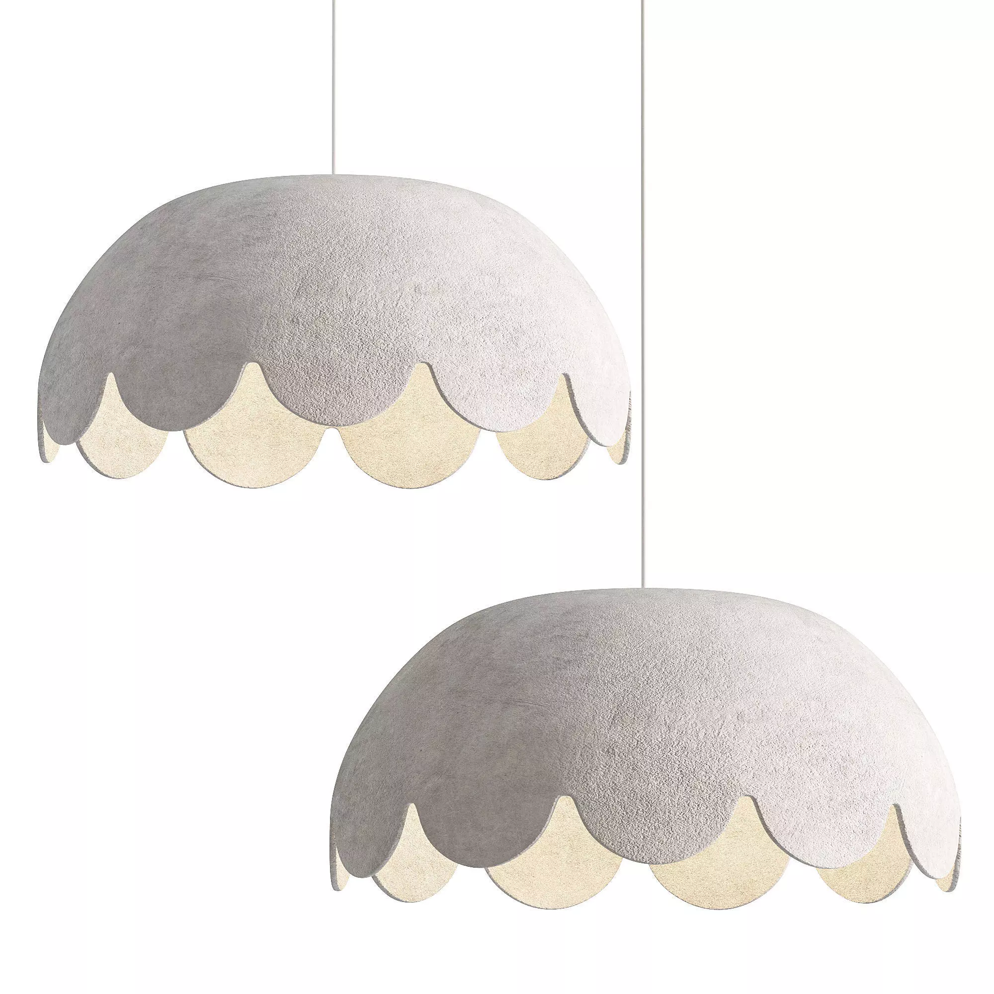 Scalloped Pendant Light 3D model