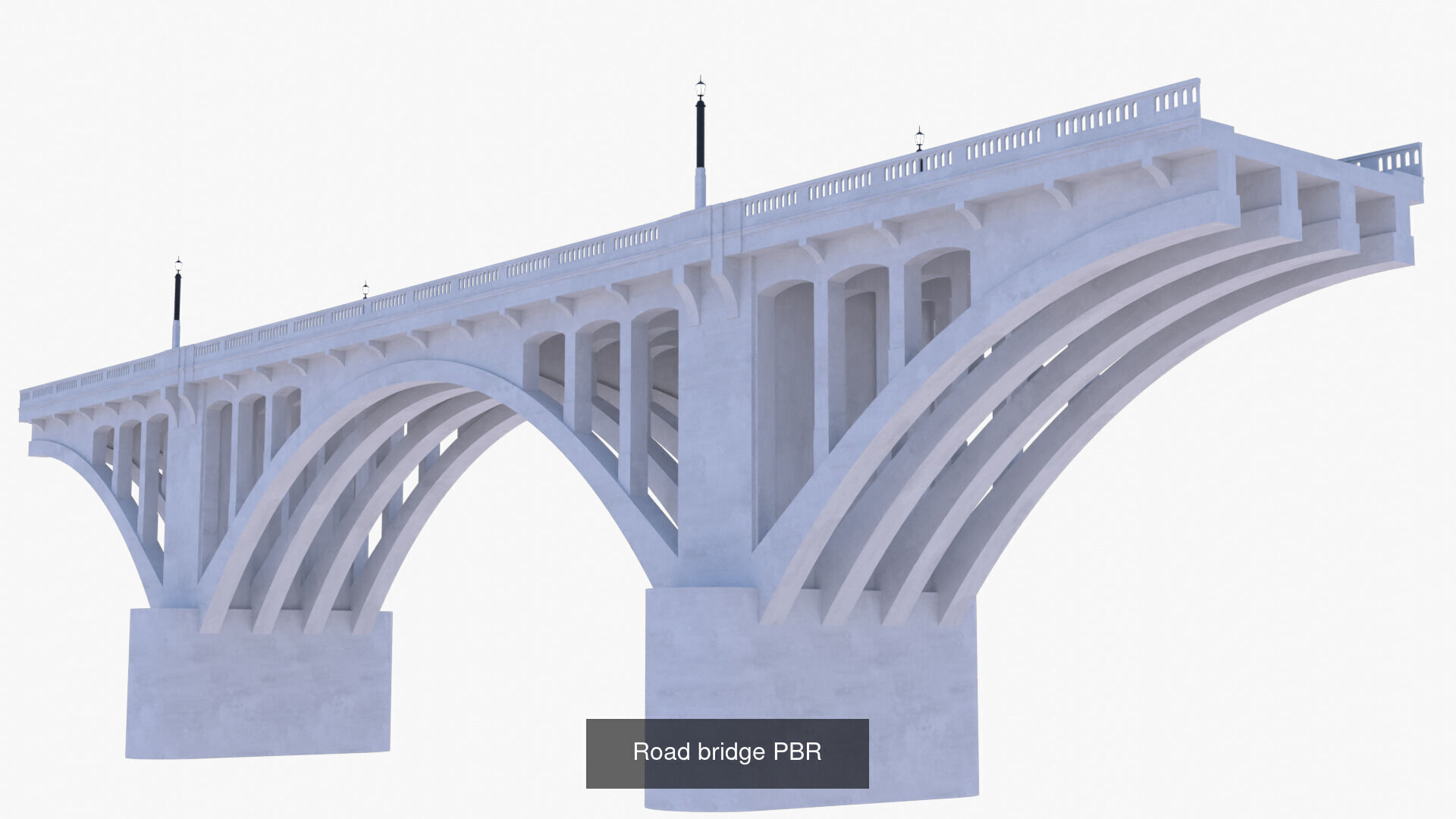 Concrete and steel bridge PBR 3D Model Collection_1
