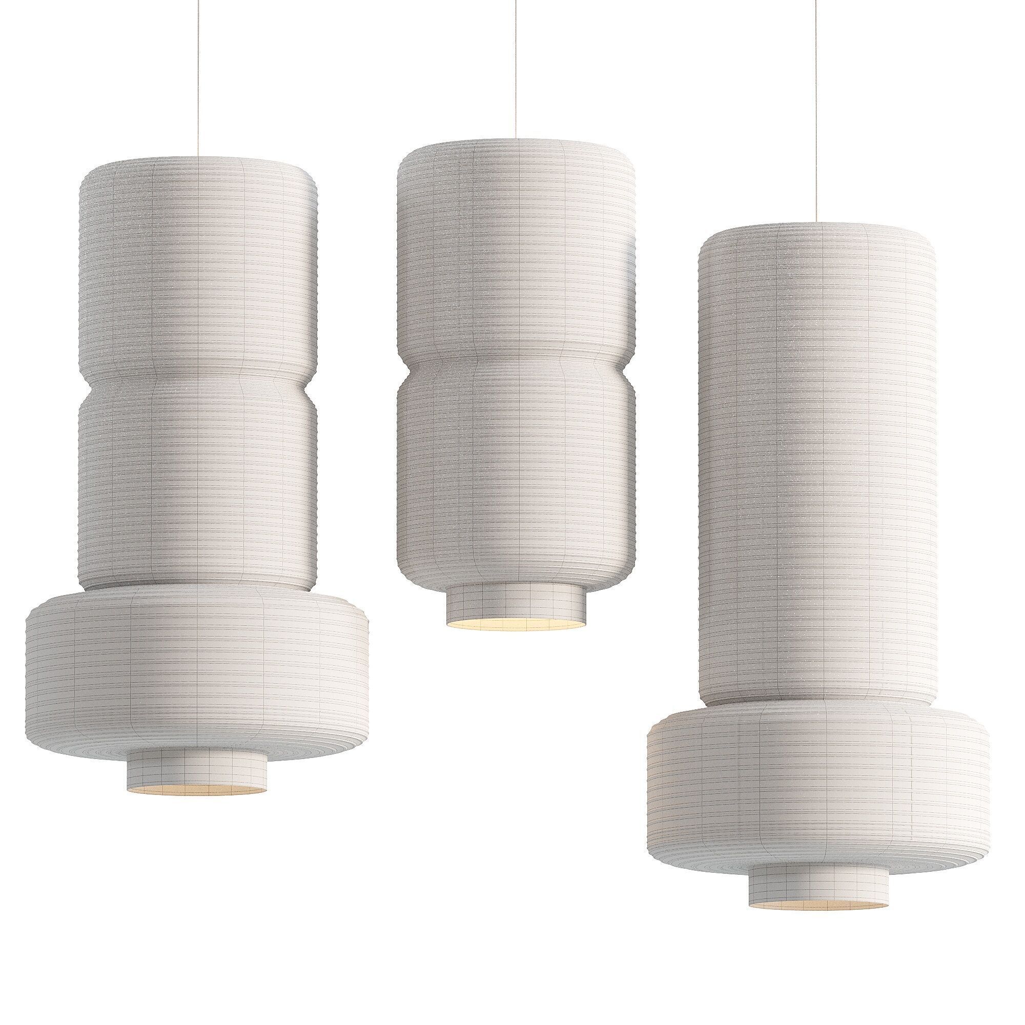 William Rice Paper Lamps 3D model_3