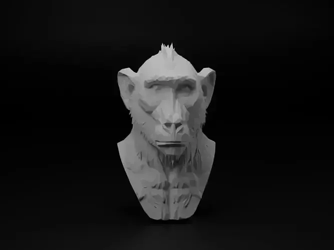 Baboon Animal Low Poly