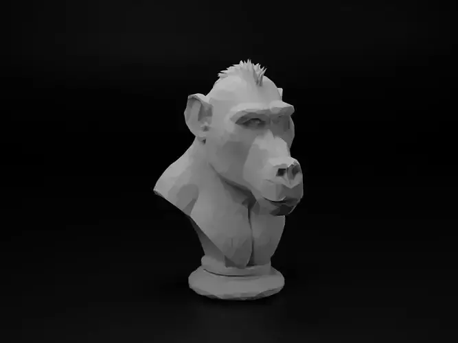 Baboon Animal Low Poly