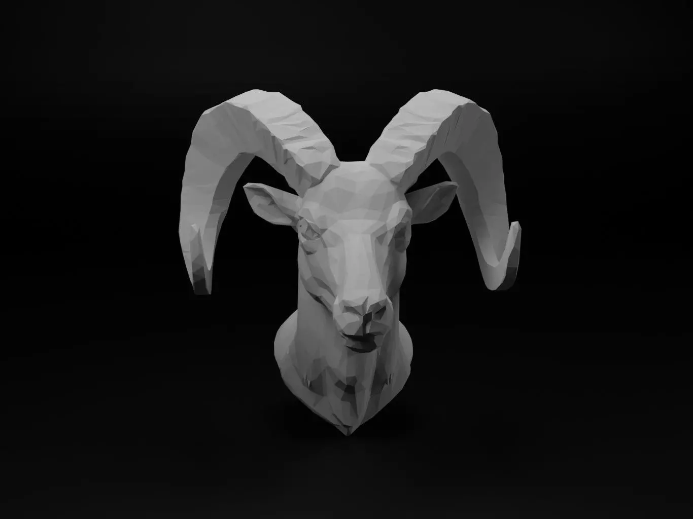 Bighorn Sheep Animal Low Poly 3D print model_0