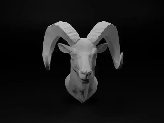 Bighorn Sheep Animal Low Poly