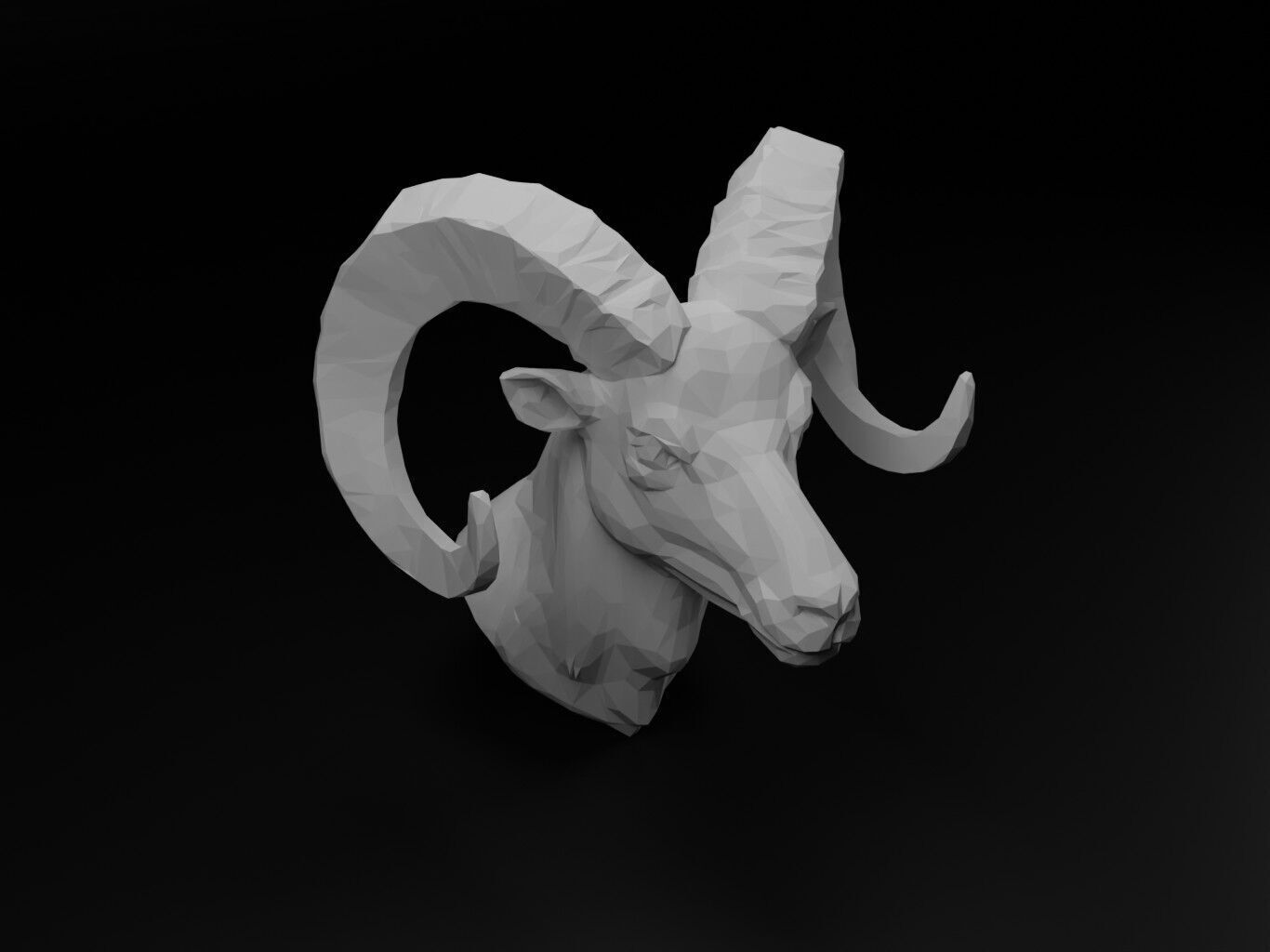 Bighorn Sheep Animal Low Poly 3D print model_1