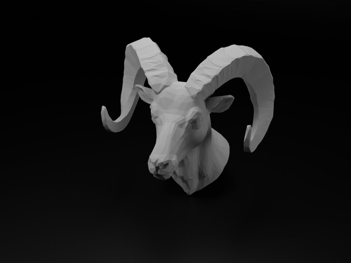 Bighorn Sheep Animal Low Poly 3D print model_2