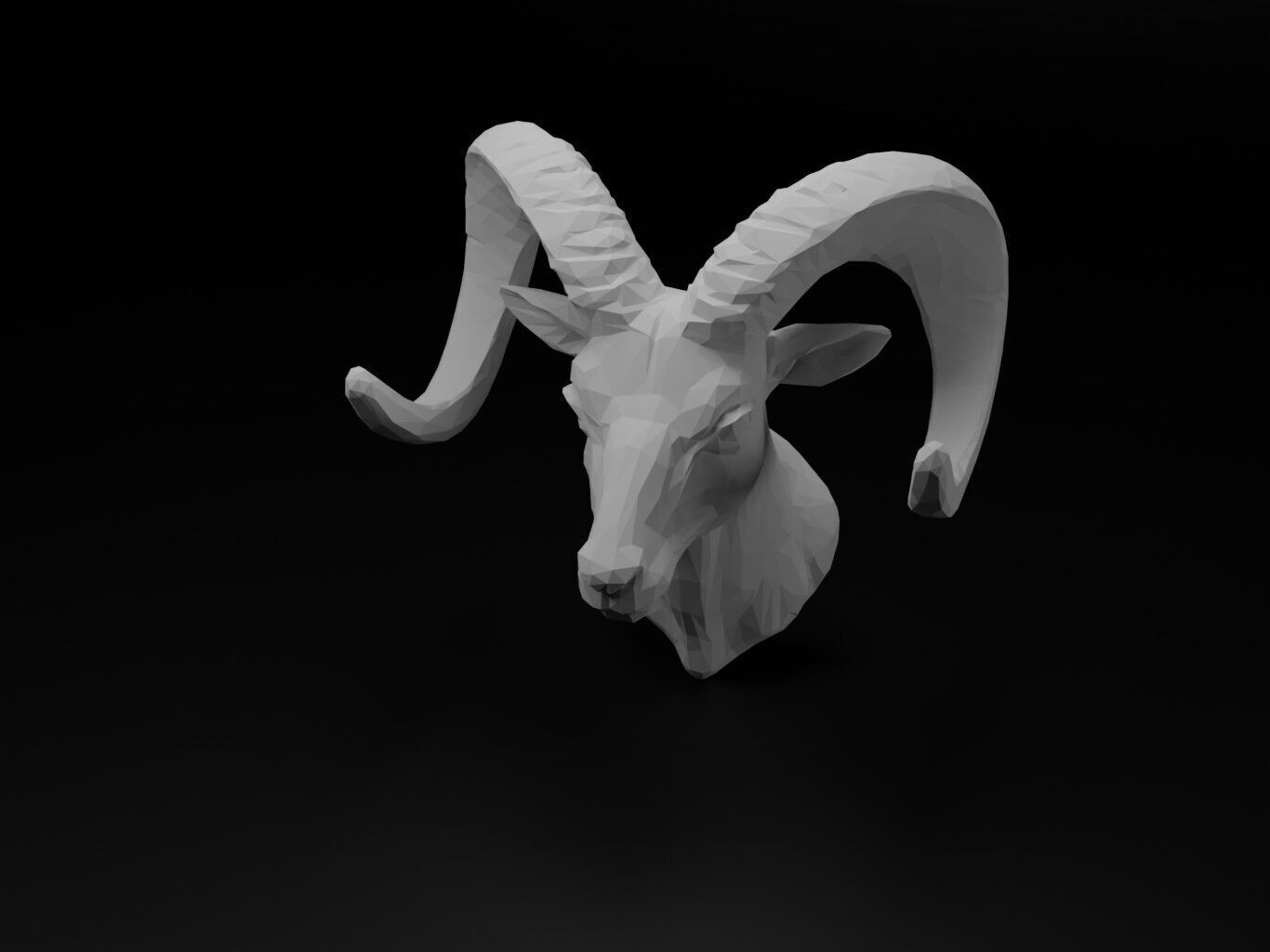 Bighorn Sheep Animal Low Poly 3D print model_2