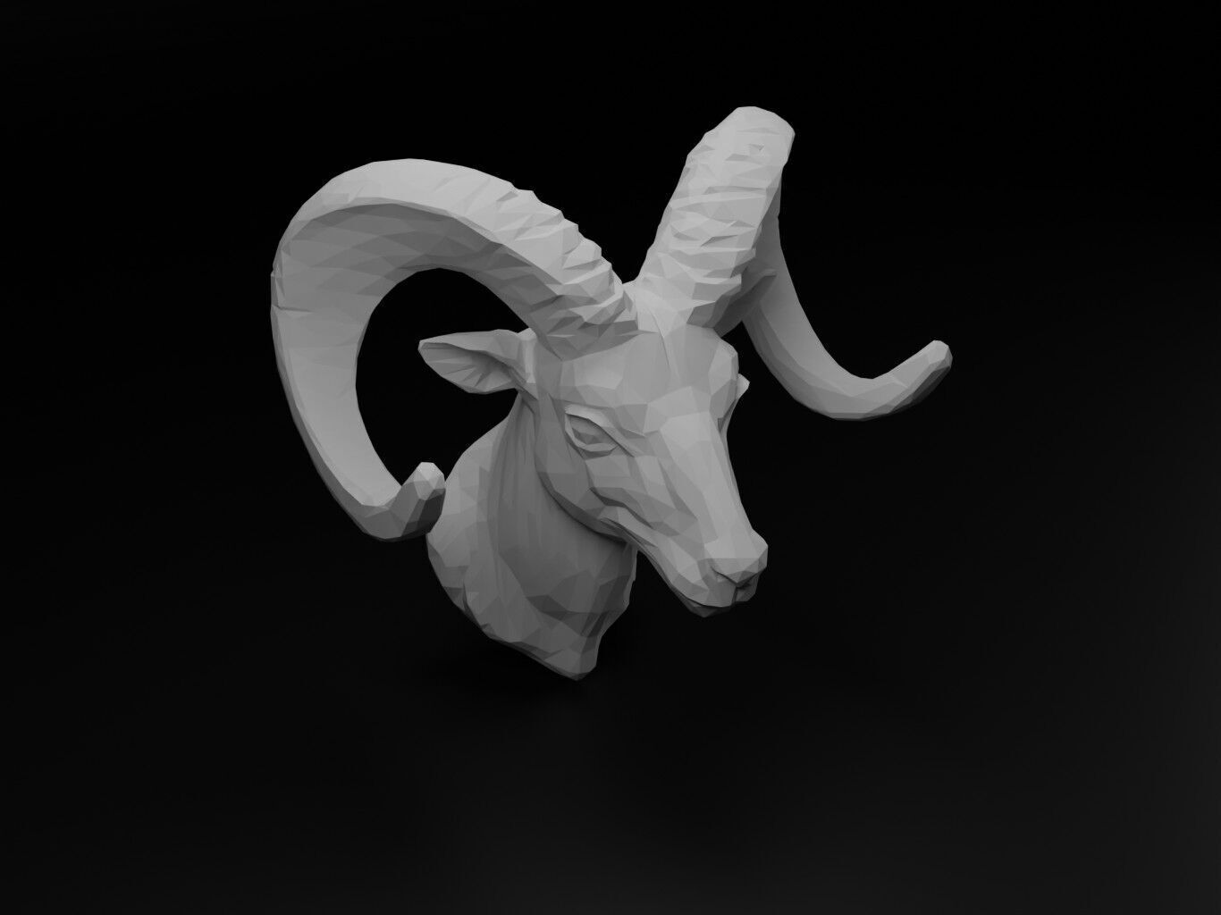 Bighorn Sheep Animal Low Poly 3D print model_1