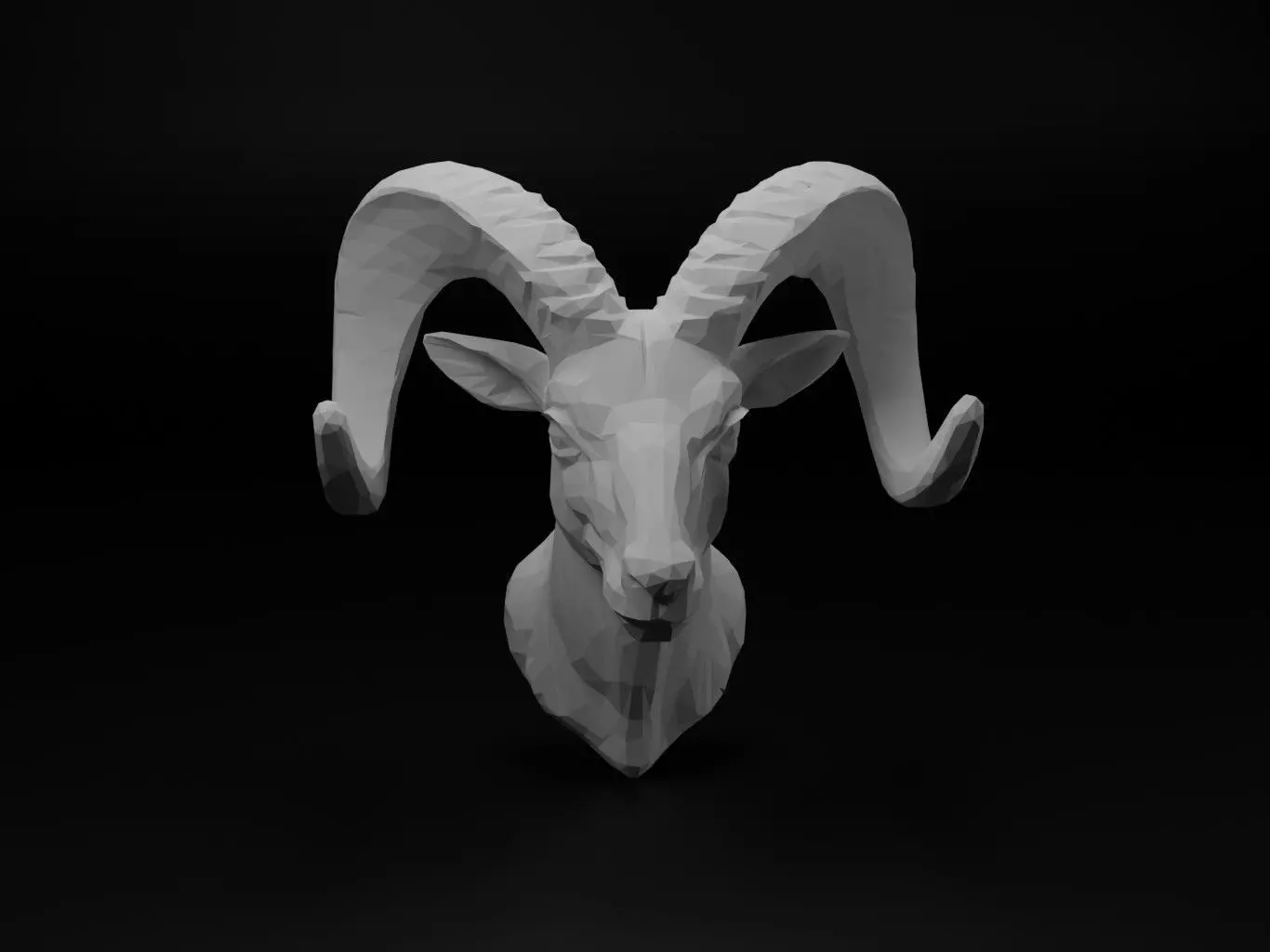 Bighorn Sheep Animal Low Poly 3D print model_0