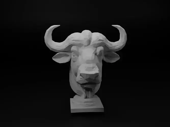 Buffalo Animal Low Poly