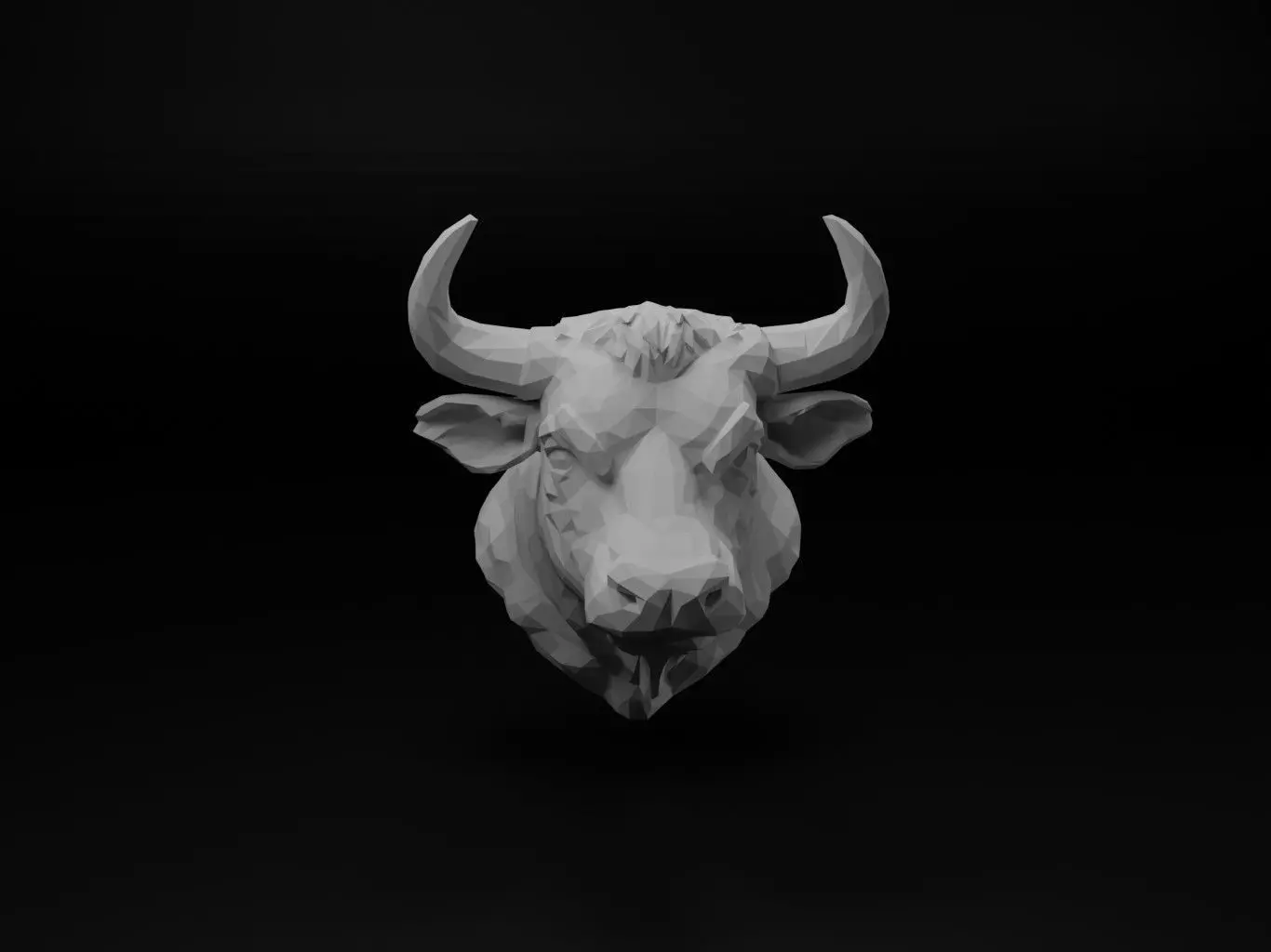 Bull Animal Low Poly 3D print model_0
