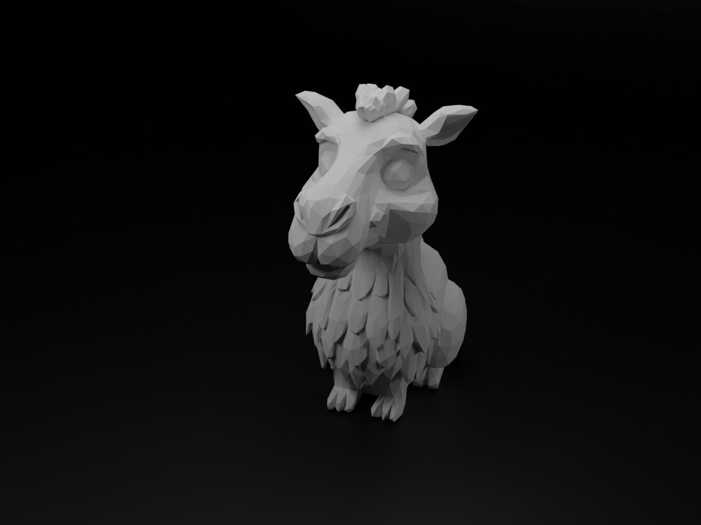 Camel Animal Low Poly 3D print model_2