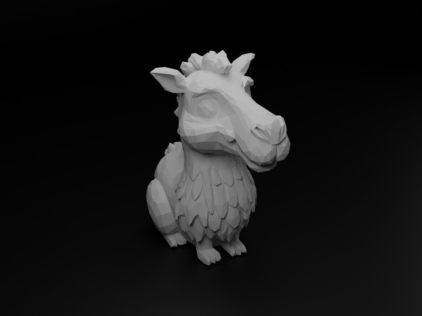 Camel Animal Low Poly 3D print model_1