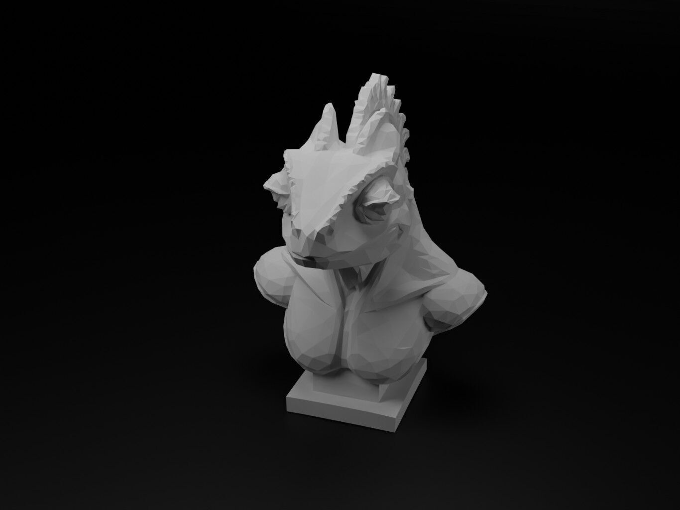 Chameleon Animal Low Poly 3D print model_2