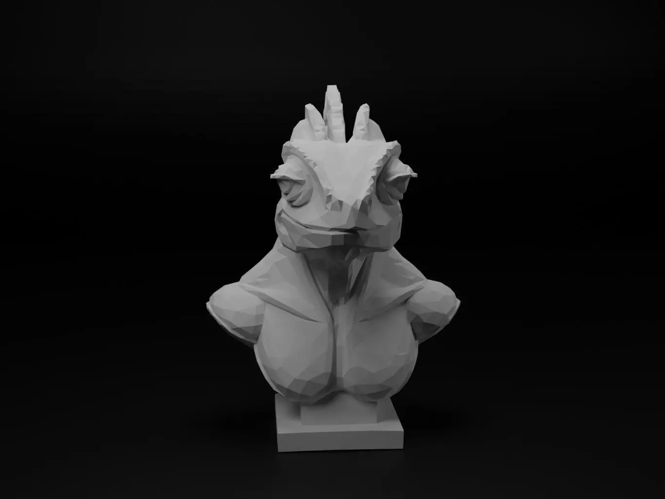 Chameleon Animal Low Poly 3D print model_0