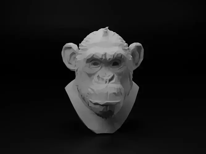 Chimpanzee Animal Low Poly